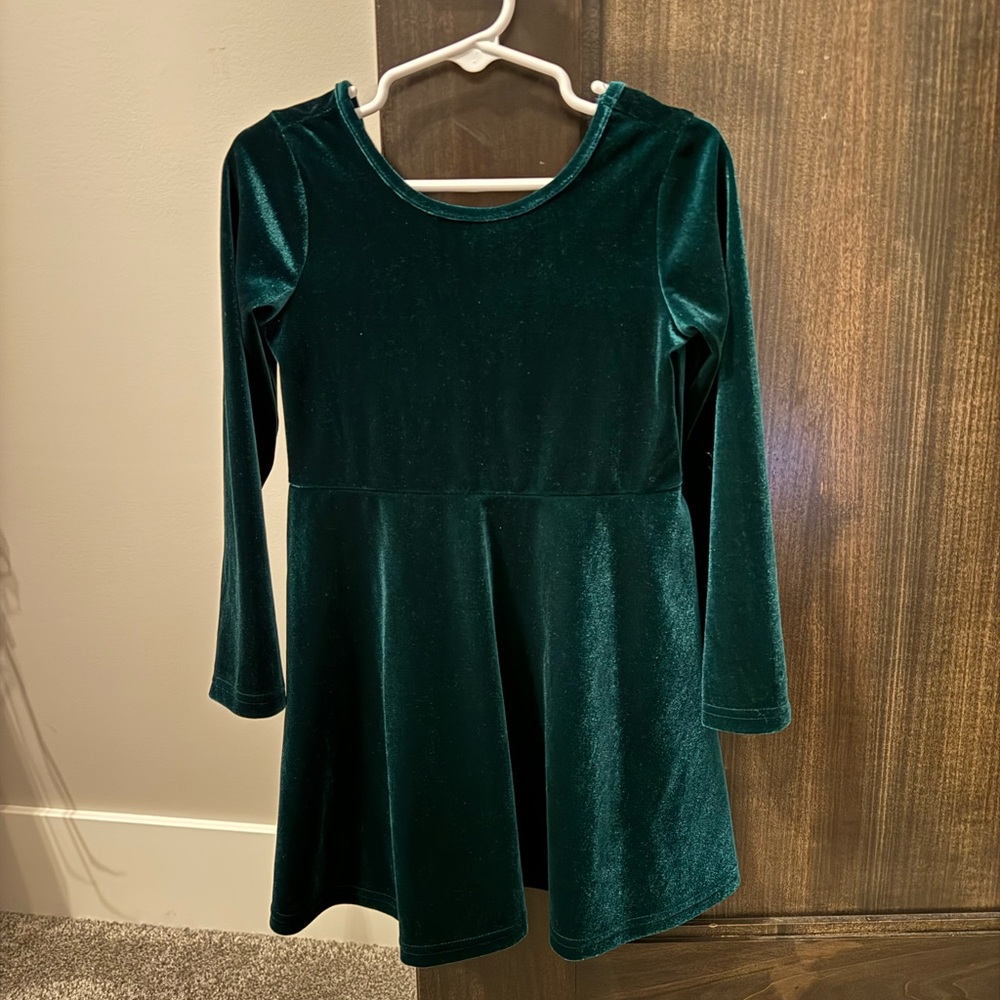 4T green velvet dress